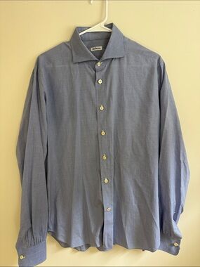 Kiton Light Blue Men's Dress Shirt